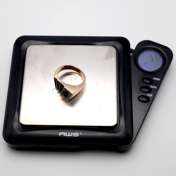 10k Gold Men’s Ring Poker Cards Diamond and Enamel SOLID Yellow Gold - Picture 7 of 8